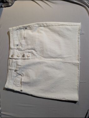 Mossimo Supply Co. White Denim Button-Front Mini Skirt